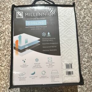Millennium Cooling Protective Matress Cover Queen Size - White,moisture Wicking